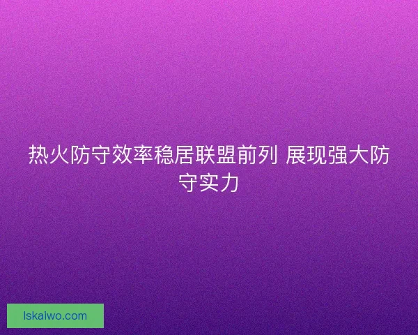 热火防守效率稳居联盟前列 展现强大防守实力